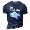 The Twinfather Father Of Twins Fist Bump 3D Print Casual Tshirt Navy Blue