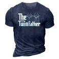 The Twinfather Funny Father Of Twins Twin Daddy Parent 3D Print Casual Tshirt Navy Blue