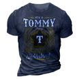 Tommy Blood Runs Through My Veins Name V2 3D Print Casual Tshirt Navy Blue
