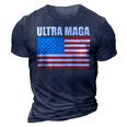 Ultra Maga Us Flag 3D Print Casual Tshirt Navy Blue