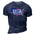 Usa American Flag United States Of America 4Th Of July 3D Print Casual Tshirt Navy Blue