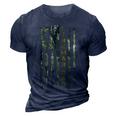 Usa Camo Flag Proud Electric Cable Lineman Dad Silhouette 3D Print Casual Tshirt Navy Blue