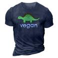 Vegan Dinosaur Green Save Wildlife 3D Print Casual Tshirt Navy Blue