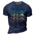 Via Name Shirt Via Family Name 3D Print Casual Tshirt Navy Blue