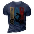 Vintage Motocross Dad Dirt Bike Fathers Day 4Th Of July 3D Print Casual Tshirt Navy Blue