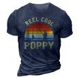 Vintage Reel Cool Poppy Fish Fishing Fathers Day Gift Classic 3D Print Casual Tshirt Navy Blue