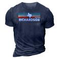 Vintage Retro Richardson Tx Tourist Native Texas State 3D Print Casual Tshirt Navy Blue