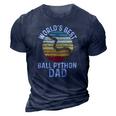 Vintage Worlds Best Ball Python Dad Pet Snake 3D Print Casual Tshirt Navy Blue