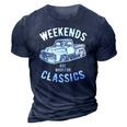 Weekend Classics Vintage Truck 3D Print Casual Tshirt Navy Blue
