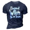 Womens Baddest Witch In Town Funny Halloween Witches 3D Print Casual Tshirt Navy Blue