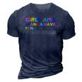 Womens Girls Just Want To Have Fundamental Human Rights Feminist 3D Print Casual Tshirt Navy Blue