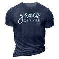 Womens Grace And Hustle 3D Print Casual Tshirt Navy Blue