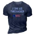 Womens I Love His Firecracker Matching Couple 4Th Of July Wife Gf 3D Print Casual Tshirt Navy Blue