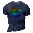 Womens Rainbow Cloudy Heart Lgbt Gay & Lesbian Pride Gift 3D Print Casual Tshirt Navy Blue