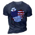 Womens Respiratory Therapist Love America 4Th Of July For Nurse Dad 3D Print Casual Tshirt Navy Blue