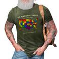 All 63 Us National Parks Design For Campers Hikers Walkers 3D Print Casual Tshirt Army Green