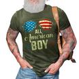 All American Boy Us Flag Sunglasses For Matching 4Th Of July 3D Print Casual Tshirt Army Green