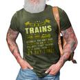 Ask Me About Trains Funny Train And Railroad 3D Print Casual Tshirt Army Green