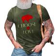 Choose Love Buffalo Red And White 3D Print Casual Tshirt Army Green