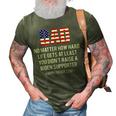 Dad No Matter How Hard Life Gets At Least Happy Fathers Day 3D Print Casual Tshirt Army Green