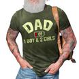 Dad Of One Boy And Two Girls 3D Print Casual Tshirt Army Green