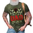 Dad Pit Crew Race Car Birthday Party Racing Family 3D Print Casual Tshirt Army Green