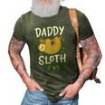 Daddy Sloth Dad Father Fathers Day Lazy Dad 3D Print Casual Tshirt Army Green
