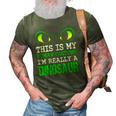 Dinosaur Halloween Costume Funny Cute Belly Men Women Kids 3D Print Casual Tshirt Army Green