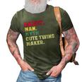 Fathers Day Daddy Man Myth Cute Twins Maker Vintage Gift 3D Print Casual Tshirt Army Green
