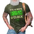 Funny Fishing Bass Fisherman Its Alwayss Fish Oclock 3D Print Casual Tshirt Army Green
