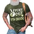 Happy Last Day Of School Retro Peace Out 7Th Grade 3D Print Casual Tshirt Army Green