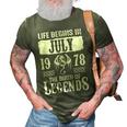 July 1978 Birthday Life Begins In July 1978 3D Print Casual Tshirt Army Green
