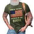Land Of The Free Because Of The Brave Memorial Day Sale Flag 3D Print Casual Tshirt Army Green