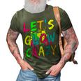 Lets Glow Crazy - Retro Colorful Party Outfit 3D Print Casual Tshirt Army Green