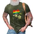 Lgbt Pride Papa Panda Bear Free Dad Hugs Fathers Day Love Raglan Baseball Tee 3D Print Casual Tshirt Army Green