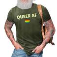 Lgbt Pride - Queer Af Rainbow Flag Heart 3D Print Casual Tshirt Army Green