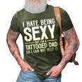 Mens Awesome Dads Have Tattoos And Beards Fathers Day V2 3D Print Casual Tshirt Army Green
