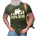 Mens Papa Bear Fathers Day Grandad Fun 6 Cub Kid Grandpa 3D Print Casual Tshirt Army Green