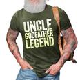 Mens Uncle Godfather Legend Happy Fathers Day 3D Print Casual Tshirt Army Green
