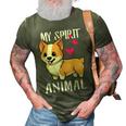 My Spirit Animal Corgi Dog Love-R Dad Mom Boy Girl Funny 3D Print Casual Tshirt Army Green