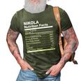 Nikola Nutrition Facts Name Family Funny 3D Print Casual Tshirt Army Green