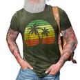 Palm Tree Vintage Retro Style Tropical Beach 3D Print Casual Tshirt Army Green