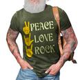 Peace Love Rock V3 3D Print Casual Tshirt Army Green