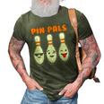 Pin Pals Cute Funny Bowling 3D Print Casual Tshirt Army Green