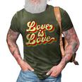 Rainbow Vintage Love Is Love Lgbt Gay Lesbian Pride 3D Print Casual Tshirt Army Green