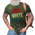 Red White And Blessed Independence Day 4Th Of July Patriotic 3D Print Casual Tshirt Army Green