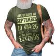 September 1926 Birthday Life Begins In September 1926 3D Print Casual Tshirt Army Green