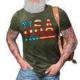 Usa Flag American 4Th Of July Merica America Flag Usa 3D Print Casual Tshirt Army Green
