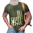 Vintage Soccer Lover American Flag Soccer Dad 4Th Of July 3D Print Casual Tshirt Army Green
