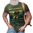 Vintage Veteran Mom My Heroes Dont Wear Capes Army Boots T-Shirt 3D Print Casual Tshirt Army Green